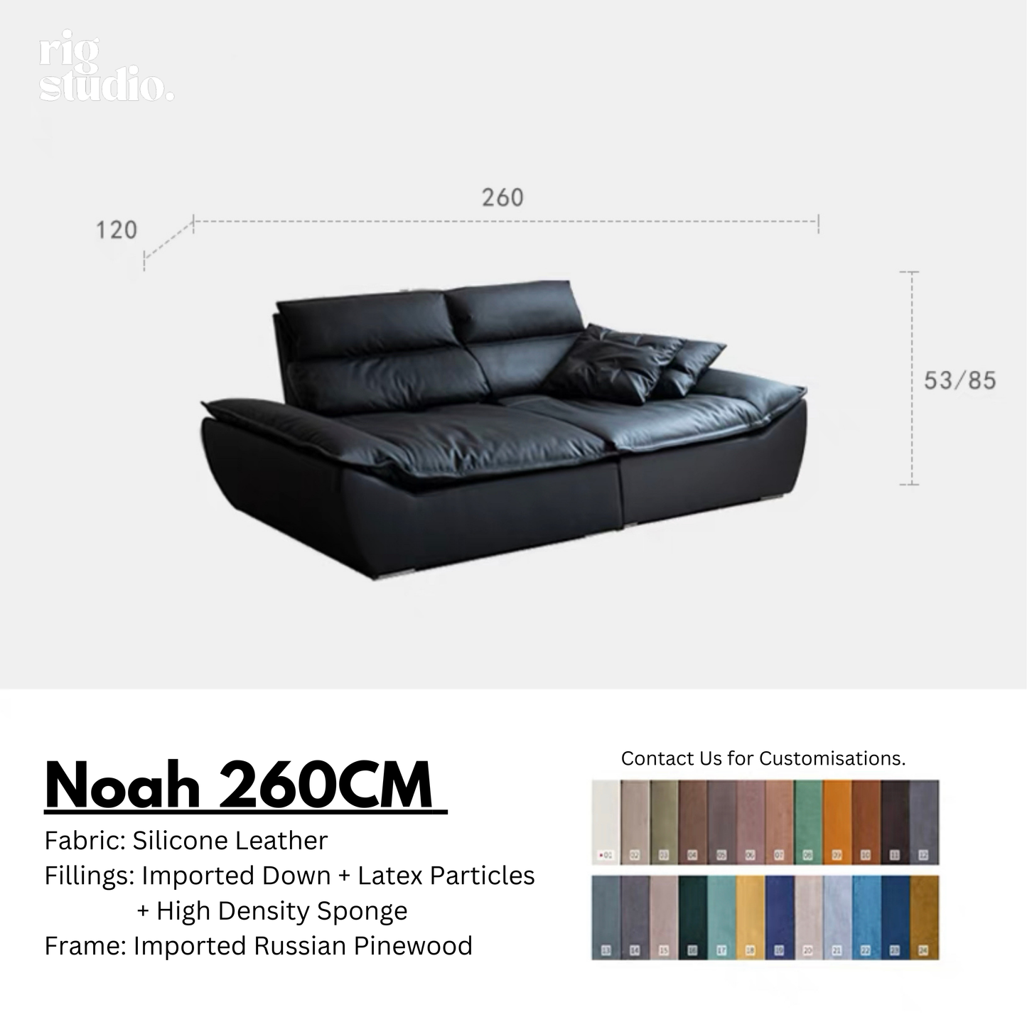 Noah Sofa with Adjustable Backrests