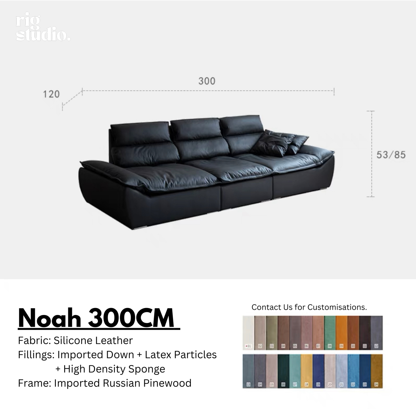 Noah Sofa with Adjustable Backrests