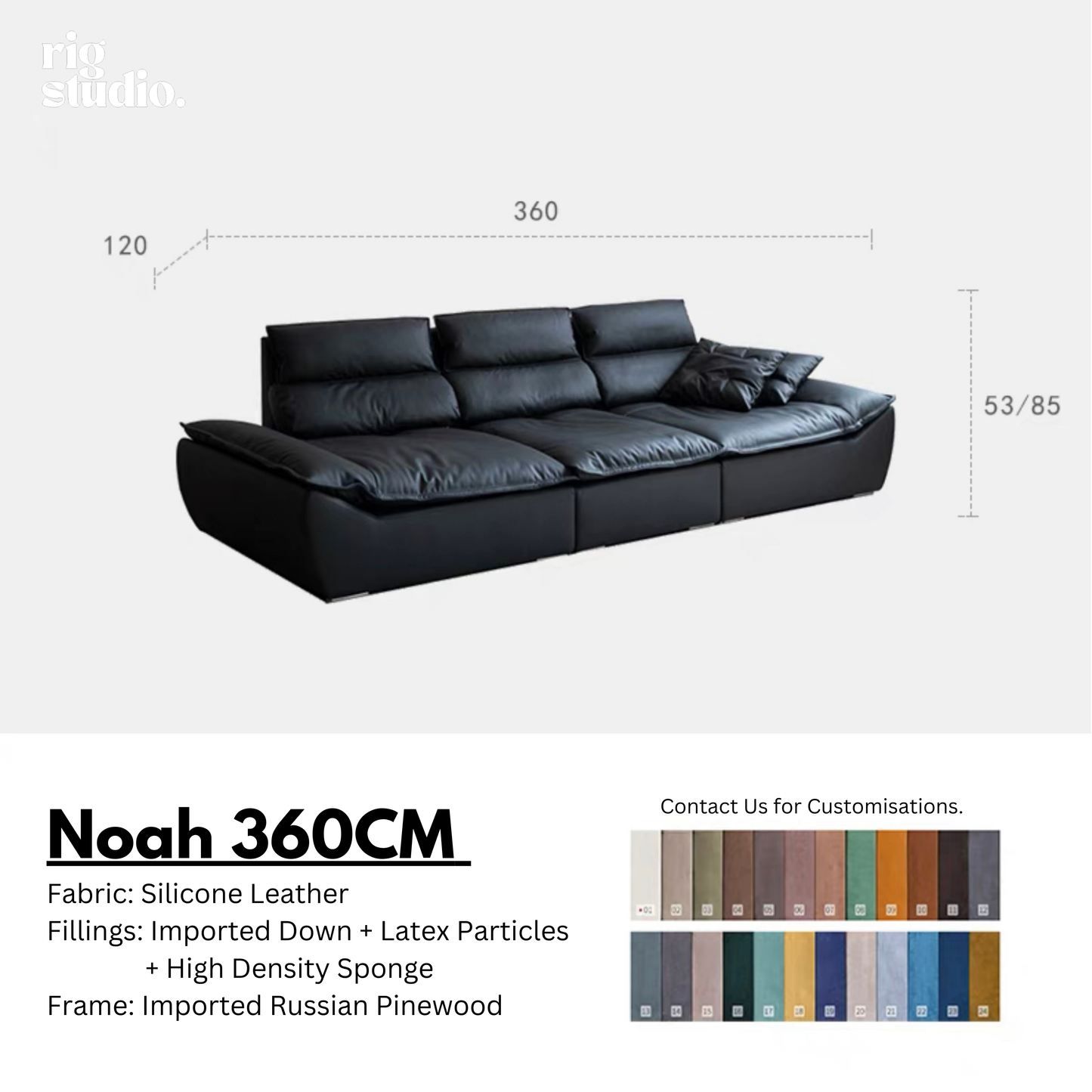 Noah Sofa with Adjustable Backrests